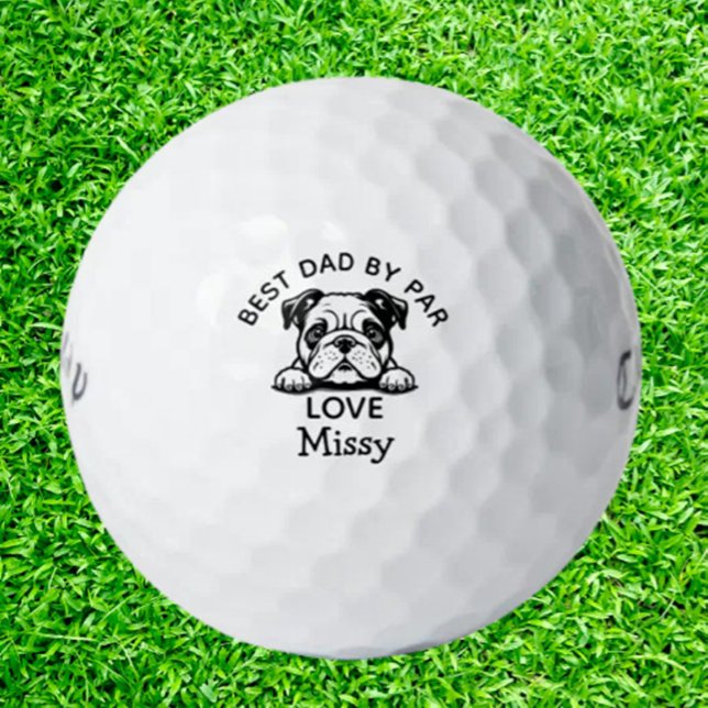 Bulldog Peeking Puppy Customize  Golf Balls (Tee off with a touch of personality and playfulness with our Bull Dog)