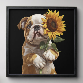 Bulldog peel and stick photo tile