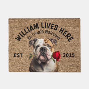 Bulldog Personalized Dog Lover Doormat
