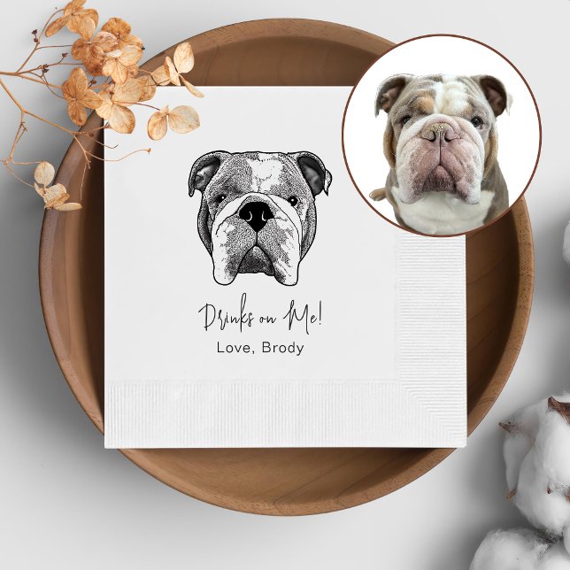Bulldog Personalized Drink On Me Napkins (Creator Uploaded)