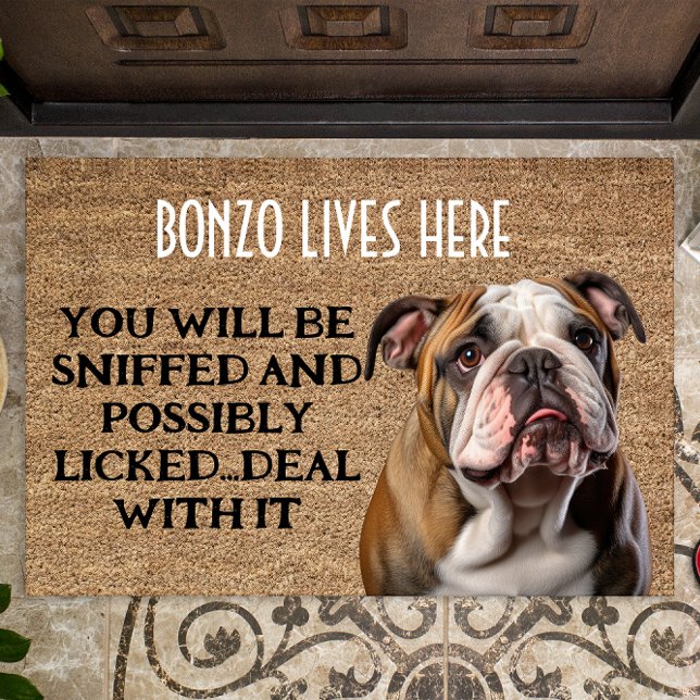Bulldog personalized funny doormat (Creator Uploaded)