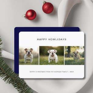 Bulldog Pet Christmas Happy Howlidays Dog Photo Ho Holiday Card
