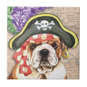 Bulldog Pirate Ceramic Tile
