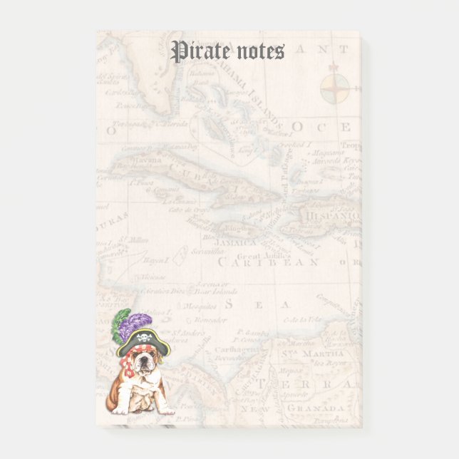 Bulldog Pirate Post-it Notes (Front)