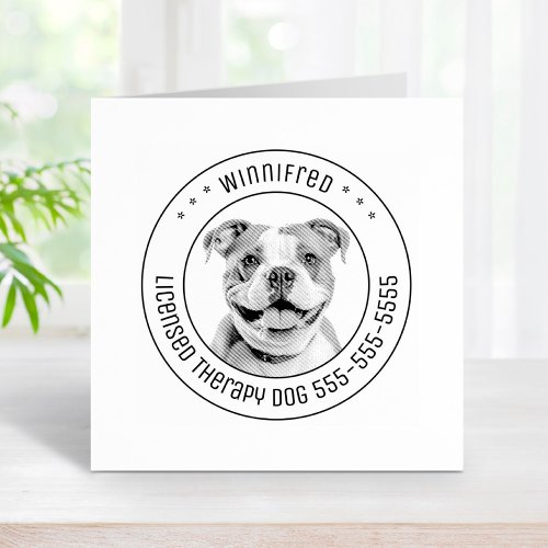 Bulldog Pit Bull Dog Pet Photo Round Rubber Stamp
