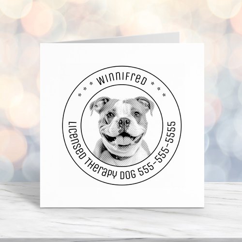 Bulldog Pit Bull Dog Pet Photo Round Self_inking Stamp