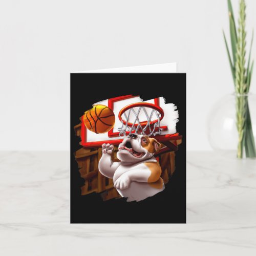 Bulldog Playing Basketball Fun Dog Basketball  Card