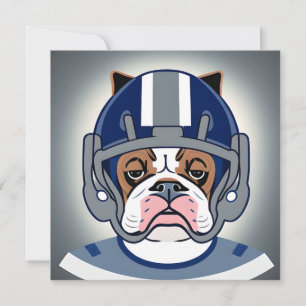 Bulldog Playing Football Note Card