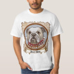 Bulldog Poker Face custom name T-Shirt