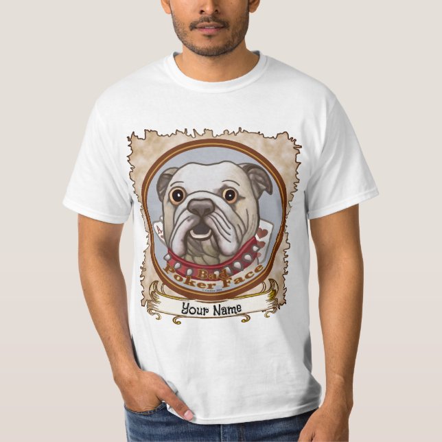 Bulldog Poker Face T-Shirt (Front)