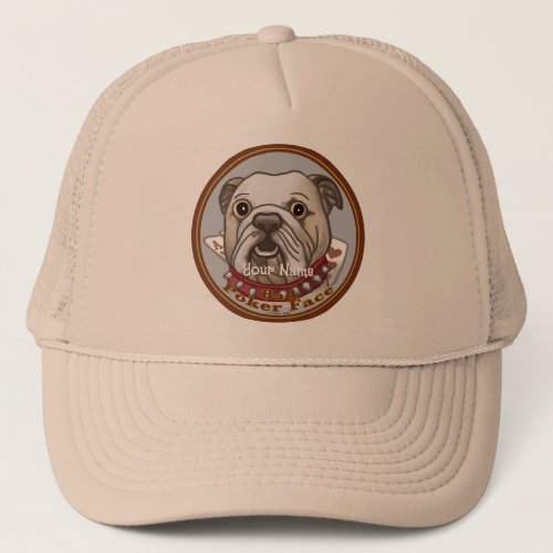 Bulldog Poker Face Trucker Hat