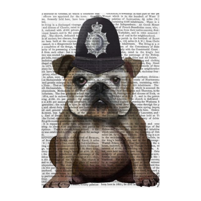 Bulldog Policeman Acrylic Print (Front)
