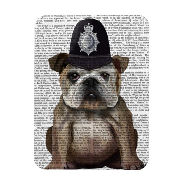 Bulldog Policeman Magnet (Vertical)