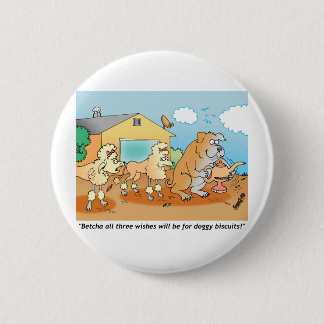 Bulldog - Poodle Cartoon Gifts Button