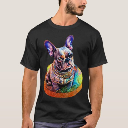 Bulldog Pop Art Colorful Portrait For Bulldog Love T_Shirt