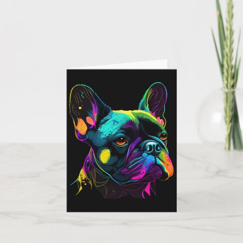 Bulldog Pop Art Design Cute French Bulldog Lovers  Card