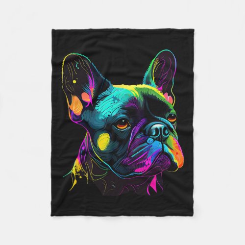 Bulldog Pop Art Design Cute French Bulldog Lovers  Fleece Blanket