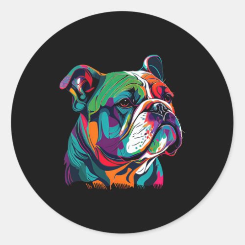 Bulldog Pop Art English Bulldog Lovers  Classic Round Sticker