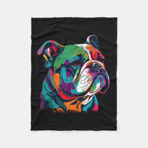 Bulldog Pop Art English Bulldog Lovers  Fleece Blanket