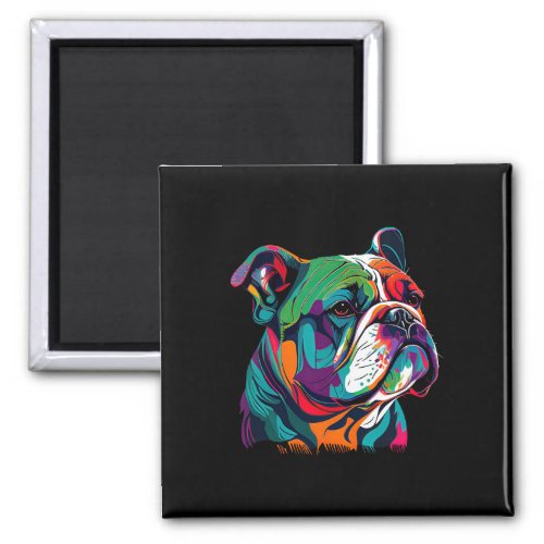 Bulldog Pop Art English Bulldog Lovers  Magnet