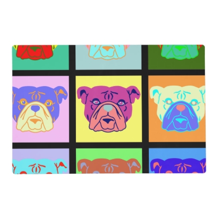 Bulldog Pop Art Placemat