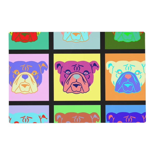 Bulldog Pop Art Placemat (Front)