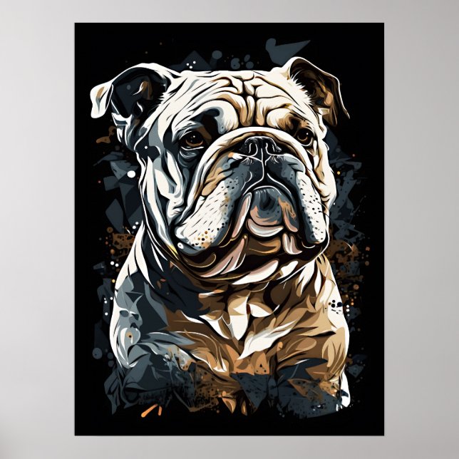 Bulldog Portrait abstract Canvas Print (Front)