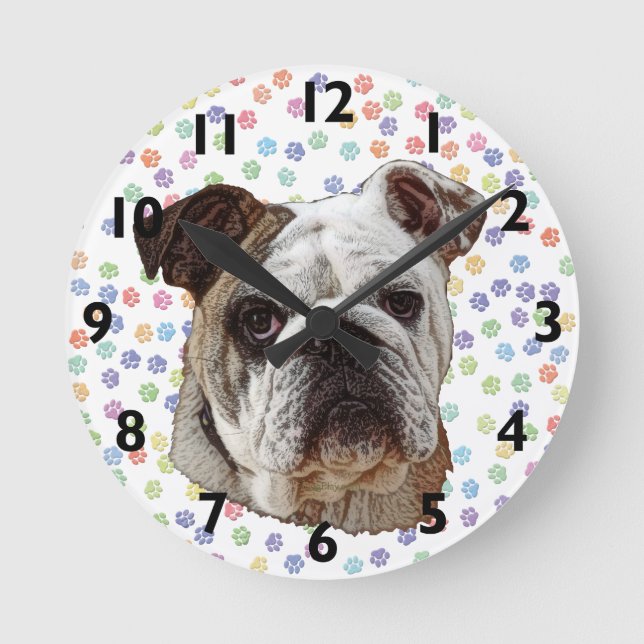 Bulldog Portrait Clock (Front)