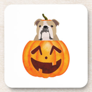 Bulldog Pumpkin     Beverage Coaster