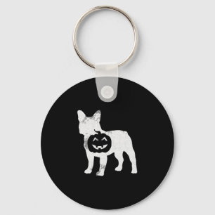 Bulldog Pumpkin Lazy Halloween Costume Cute Dog Pu Keychain