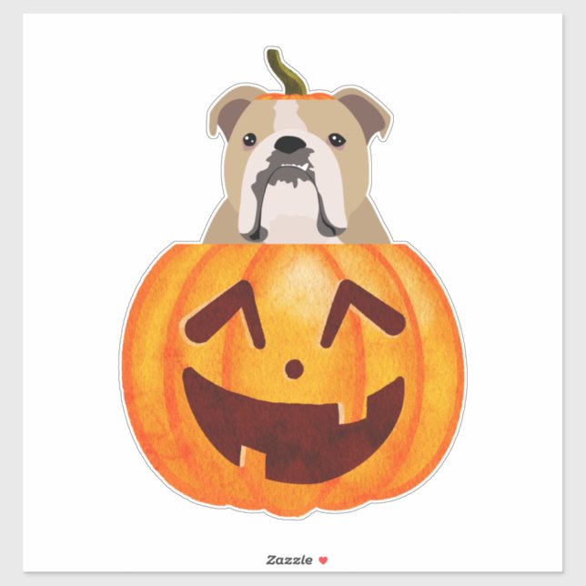 Bulldog Pumpkin Sticker (Sheet)