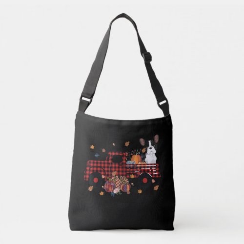 Bulldog Pumpkin Truck Thanksgiving Halloween Gift Crossbody Bag