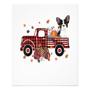 Bulldog Pumpkin Truck Thanksgiving Halloween Gift Flyer