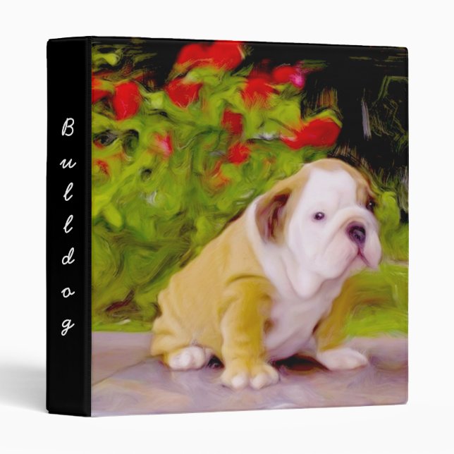 Bulldog puppy art binder (Front/Spine)