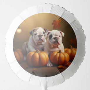 Bulldog Puppy Autumn Delight Pumpkin Balloon