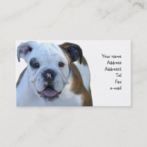 Customizable Bulldog puppy business cards