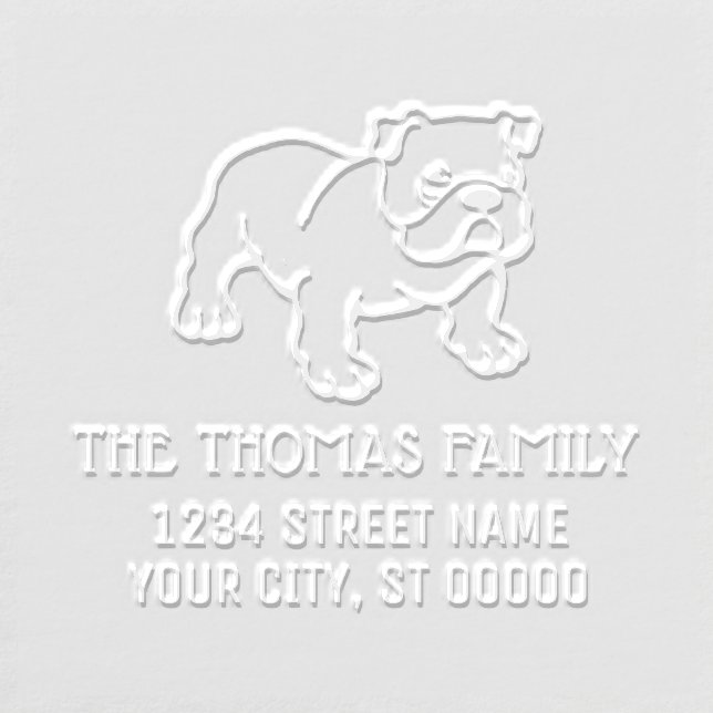 Bulldog Puppy Dog Name Return Address Embosser (Design)