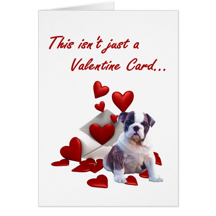 Bulldog Puppy I Wuf You Valentine Card