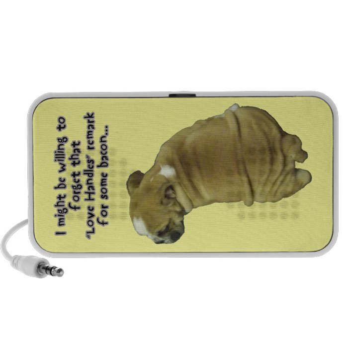 Bulldog Puppy Love Handles and Bacon Mini Speakers