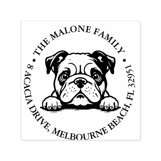 Bulldog Puppy Personalized Theme  Self-inking Stamp (Design)