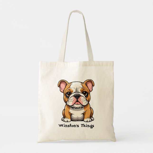 Bulldog Puppy Tote Bag (Back)