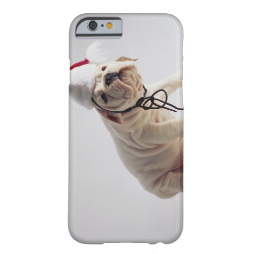Bulldog Puppy Wearing Santa Hat Barely There iPhone 6 Case