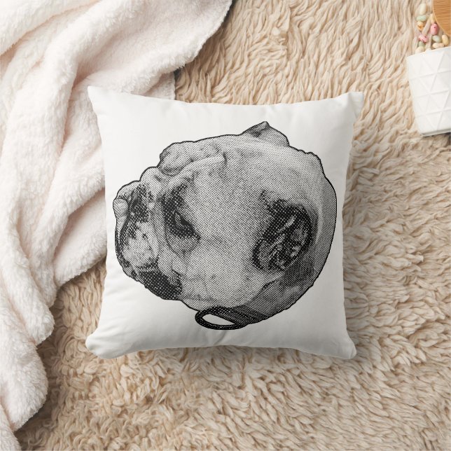 Bulldog Quiet Warmth Throw Pillow (Blanket)