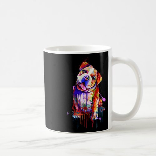 Bulldog Rainbow Colors Art Splash Art  Coffee Mug