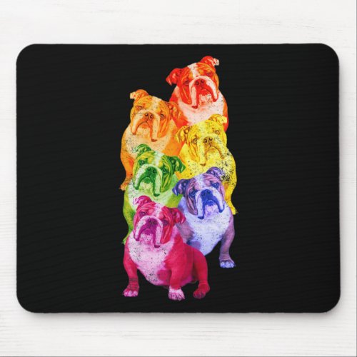 Bulldog Rainbow Flag Gay Pride Lgbt Dog Lover  Mouse Pad