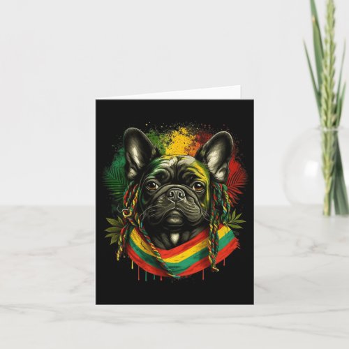 Bulldog Rasta_fari Reggae Jamaica Africa Fun Dog  Card