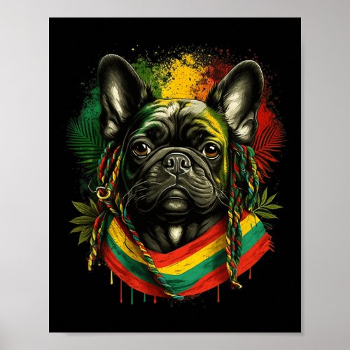 Bulldog Rasta_fari Reggae Jamaica Africa Fun Dog  Poster