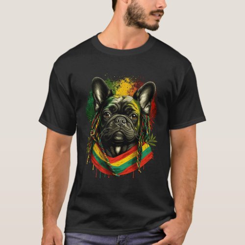 Bulldog Rasta_fari Reggae Jamaica Africa Fun Dog  T_Shirt