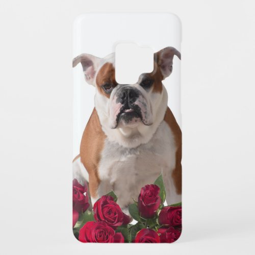 Bulldog Red Roses Bloom Birthday Anniversary Case_Mate Samsung Galaxy S9 Case