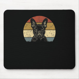 Bulldog Retro Vintage 60s 70s Fun Frenchie Loves 1 Mouse Pad